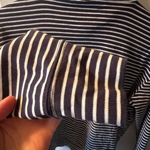 Ralph Lauren Polo Sport Navy and White Striped Turtleneck - Picture 8 of 9